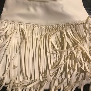 Cream Fringe Handbag